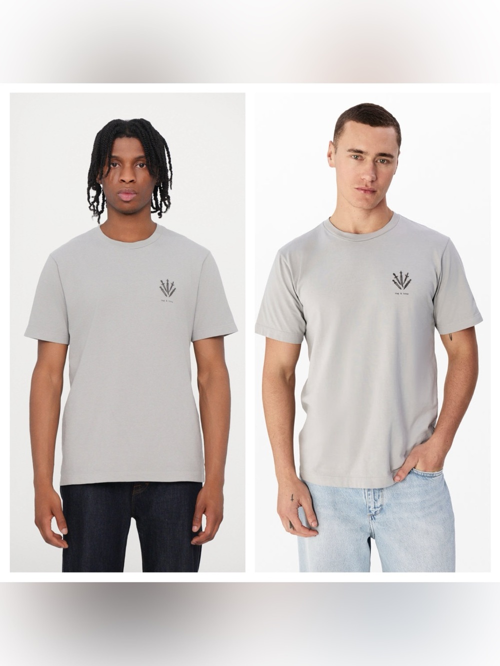 rag & bone Dagger Embroidered Tee Colour:Washed Light